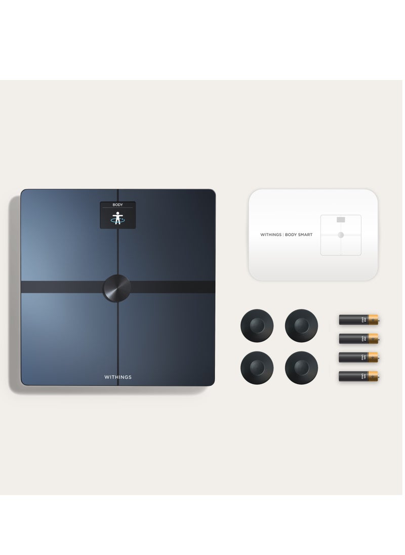Withings - Body Smart Wi-Fi Digital Personal Scales/Body Fat Scales for Extended Body Composition Including Muscle Mass, Water Content, Bone Density - Image 1