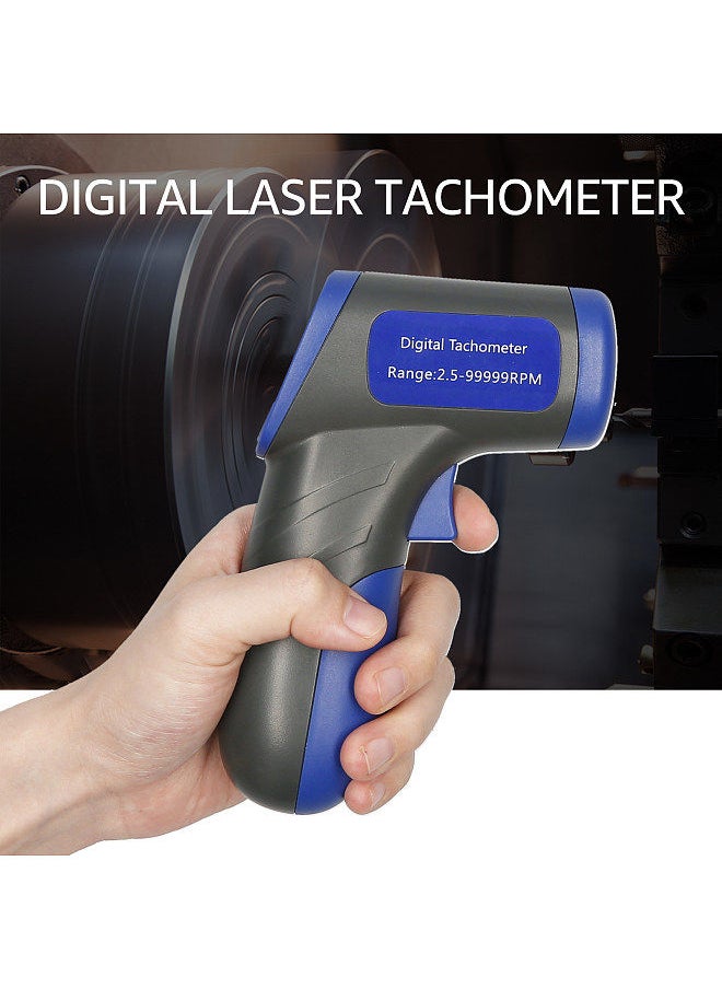 Generic - Digital Tachometer Laser Tachometer Handheld RPM Meter Speedmeter (2.5-99999RPM Measuring Range) with Backlit LCD Display for Motor Machine Lathe - Image 1