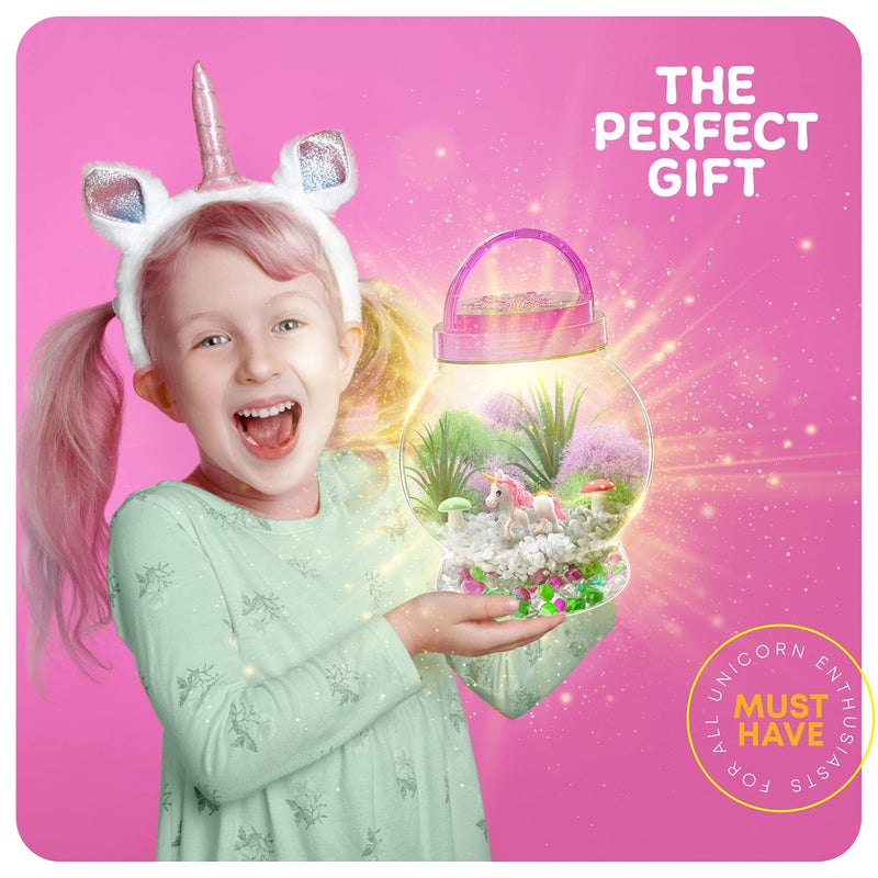 Dan&Darci Light-Up Unicorn Terrarium Kit for Kids - Kid Christmas Birthday Gifts - Best Unicorn Toys & Activities Kits Presents - Arts & Crafts for Girls & Boys Age 4 5 6 7 8-12 Year Old Girl Gift - Image 4