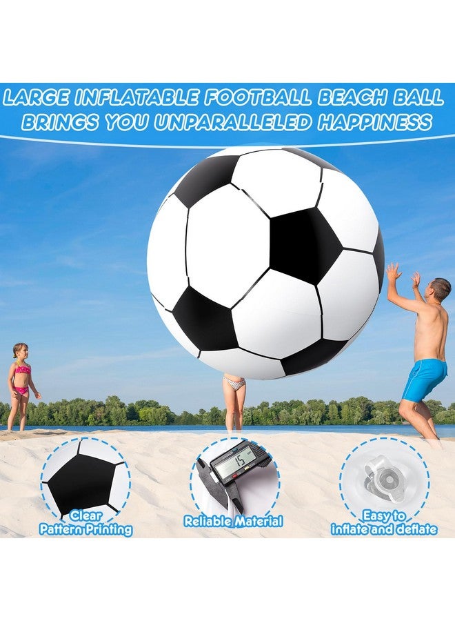Lewtemi Lewtemi 2 Pcs 27 Inch/ 40 Inch Giant Inflatable Sports Balls Large Inflatable Beach Ball Inflatable Ball for Summer Pool Outdoor Activity Games Toys (Soccer, Baseball,27 Inch)  - Image 3