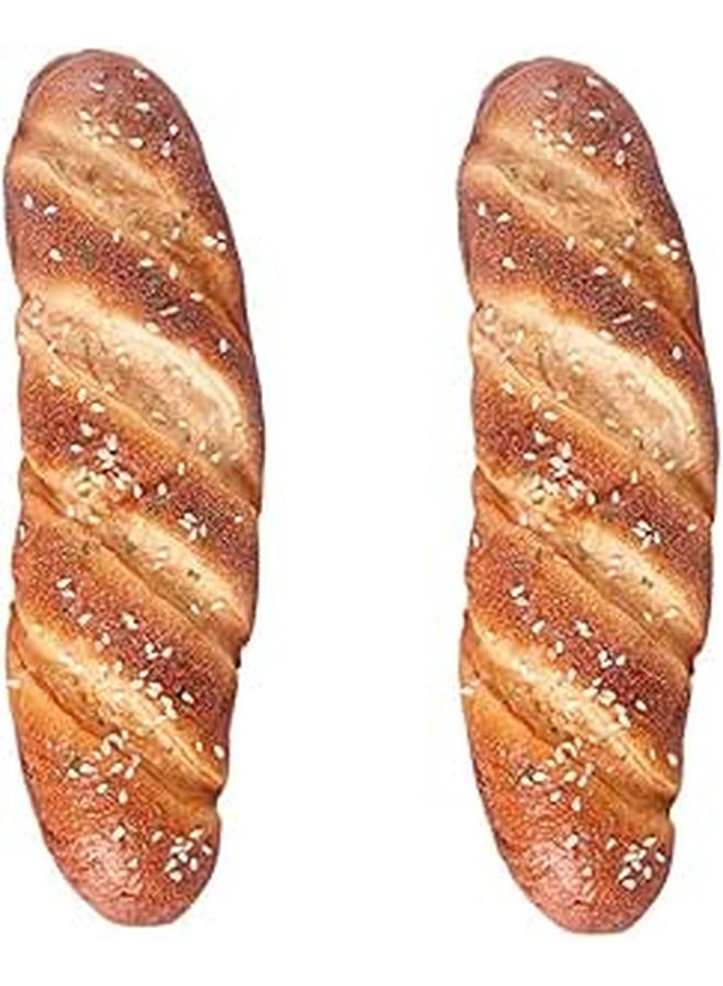 2pcs Realistic Faux Bread Ornament Lifelike Pu Decoration for Photography Bakery Display - Image 1