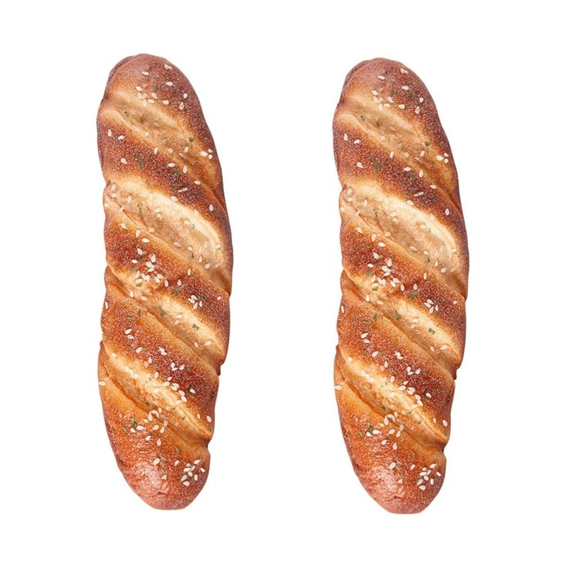 2pcs Realistic Faux Bread Ornament Lifelike Pu Decoration for Photography Bakery Display - Image 2