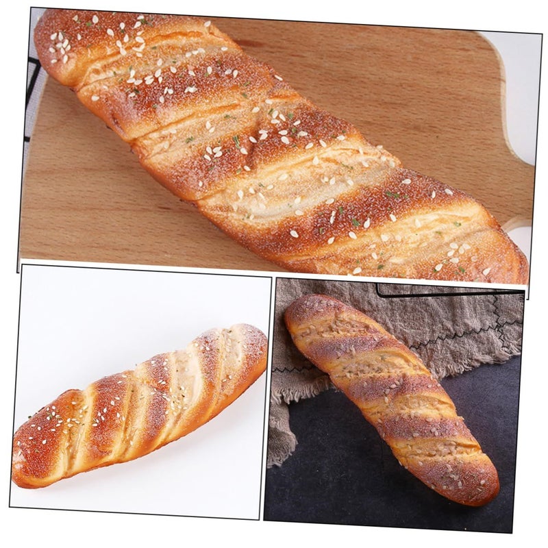 2pcs Realistic Faux Bread Ornament Lifelike Pu Decoration for Photography Bakery Display - Image 5