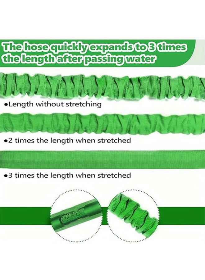 Extendable Water Hose, Flexible Garden Hose, 3x Telescopic Watering Hose with 7 Function Nozzle for Car Washing Garden Watering - 50FT/15M - Image 4