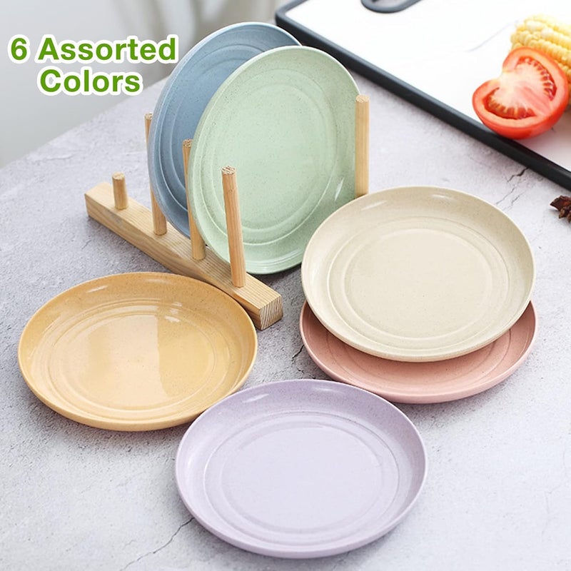 MYTHOS Wheat Straw Plates - 10 Inch Unbreakable Dinner Plates Set of 8 - Dishwasher & Microwave Safe Plates Reusable - Lightweight for Kitchen,R.V BPA Free and Healthy (8, 25 CM Large) - Image 4