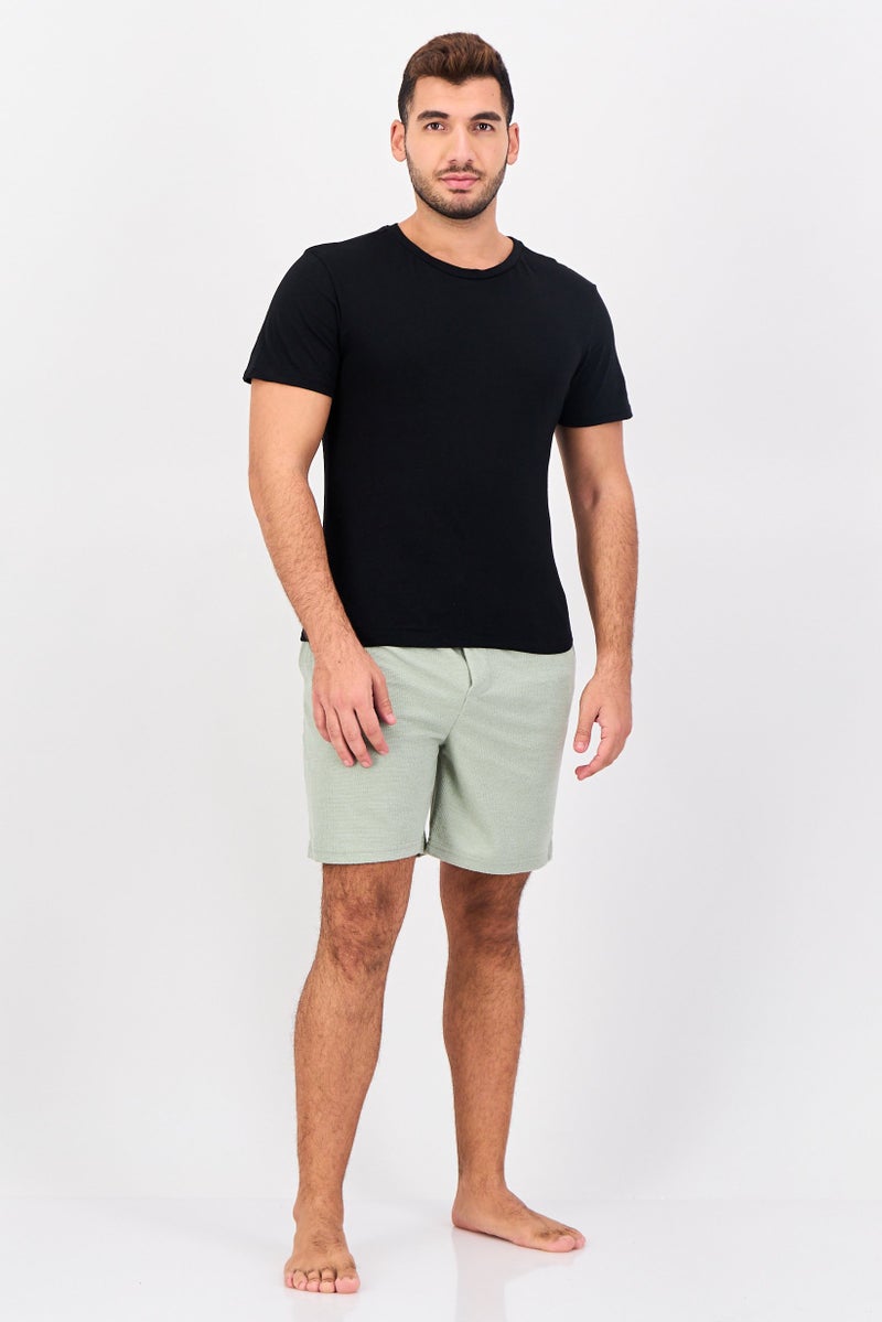 Frye Men Textured Drawstring Sleepwear Shorts, Light Grey - Image 3