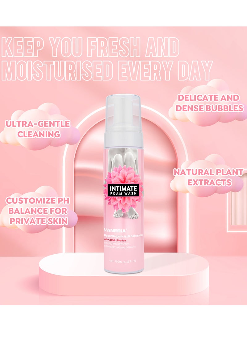 Feminine Daily Intimate Wash Foaming Cleaner Mousse Natural Moisturizing Gentle Clean Scent for Women