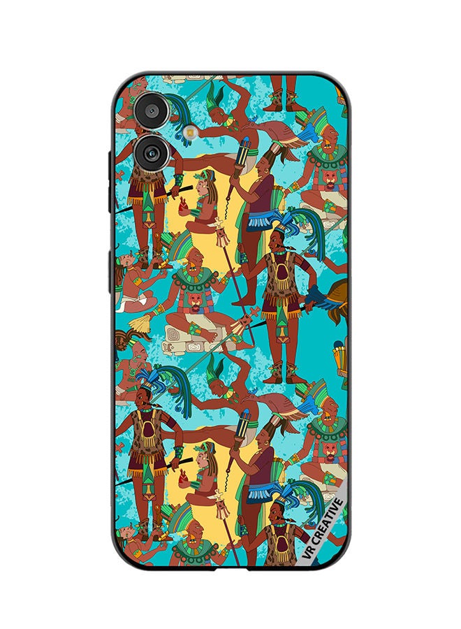 VR CREATIVE Protective Case Cover For Samsung Galaxy M13 5G Ancient Mayan Mural Design Multicolour - Image 1
