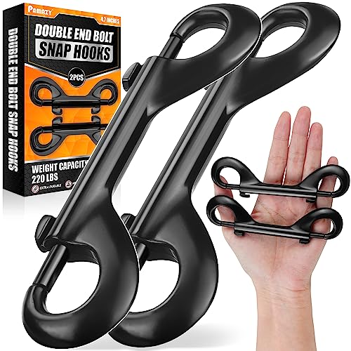 PAMAZY [Extra Durable] 4.7” Double Ended Bolt Snaps Hooks 220LBS Weight Capacity, Heavy-Duty & Rust-Resistant Zinc Alloy Double Sided Clips, Best for Dog Leashes, Awnings, Sports Equipment, Boating (2 Pack) - Image 1