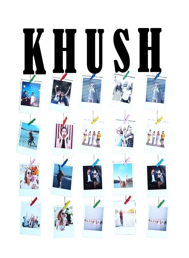 Khush Enterprise Khush Its Amazing Wooden Alphabet Letters for DIY Crafts, Home Wall Décor (M Letter,Clips,Rope) - Image 2