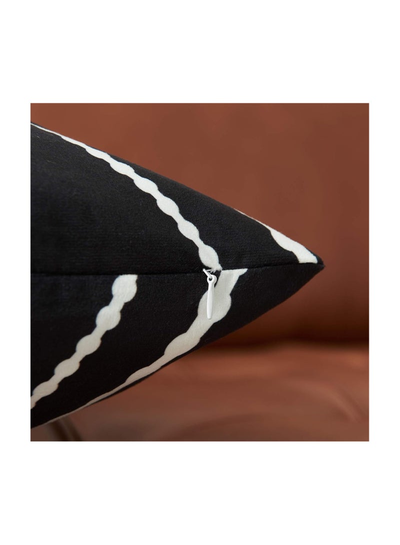 Nestinco Set of 2 Black Pillow Covers 18 x 18 inches Boho Aztec Polyester Blend Square Decorative Throw Pillow Covers for Sofa Couch Bed Decor - Image 2
