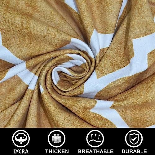 FABANE Universal Size Dining Chair Seat Cover Set of 6 Seater pcs are Easily Washable Strechable and Comfortable for Dining Room Home Decor Slip Cover (Gold Pattern) - Image 3