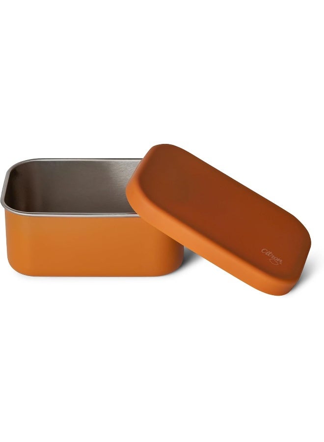 Citron Mini Stainless Steel Snackbox With 1 Compartment For Kids, Leak-Proof And Bpa FreeCaramel - Image 4