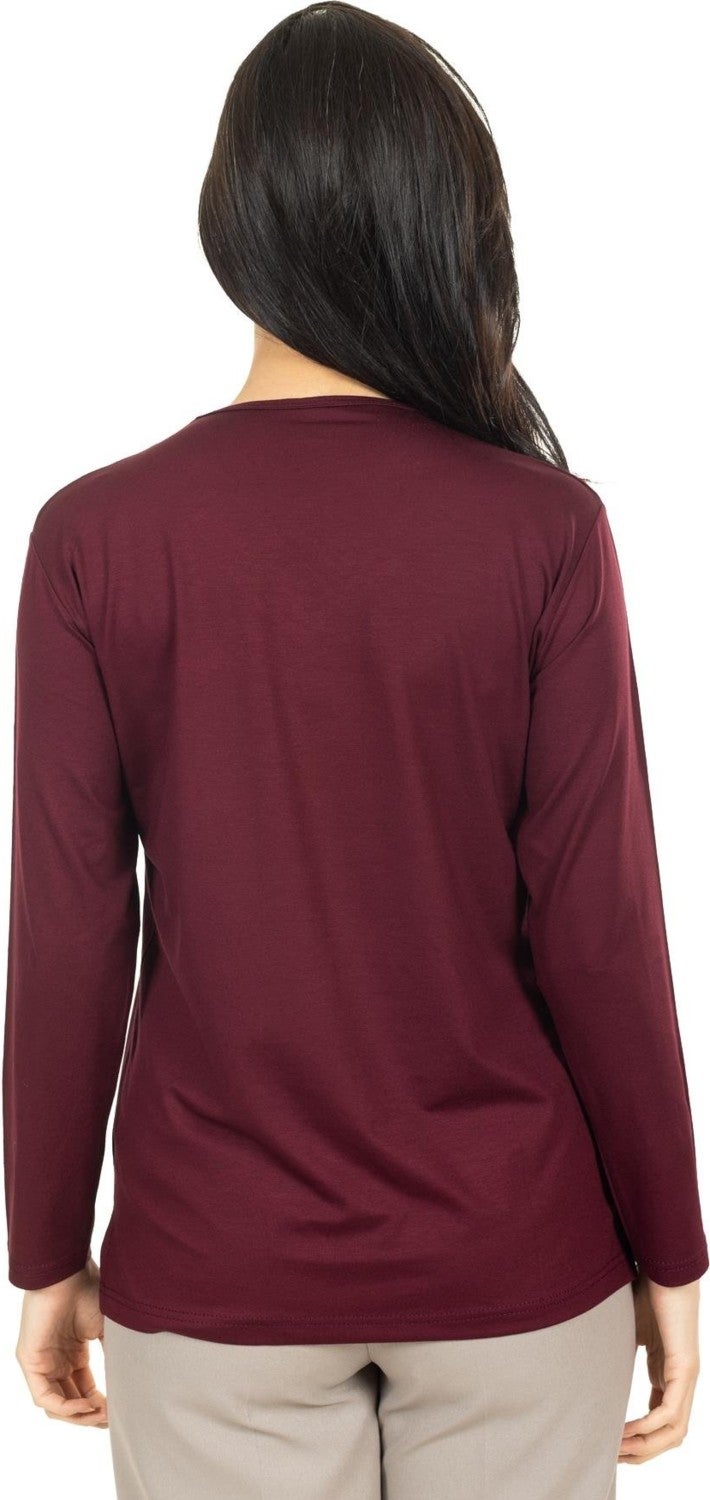 Mutlu City Women Middle Age and Above New Model V Neck Plain Model Mother Cotton Blouse 30565  - Image 5