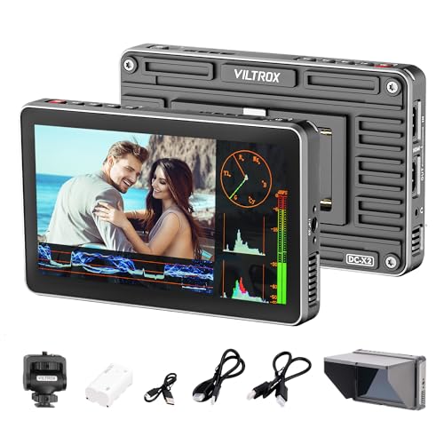 VILTROX 6 Camera Field Monitor 2000nit HD 1920x1080 Touch Screen Portable Video Monitor 4K HDMI Loop inOut with 3D LUT DeSqueeze Peak Focus with Sunshade Hood - Image 1