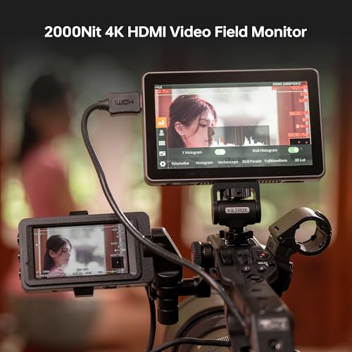 VILTROX 6 Camera Field Monitor 2000nit HD 1920x1080 Touch Screen Portable Video Monitor 4K HDMI Loop inOut with 3D LUT DeSqueeze Peak Focus with Sunshade Hood - Image 3