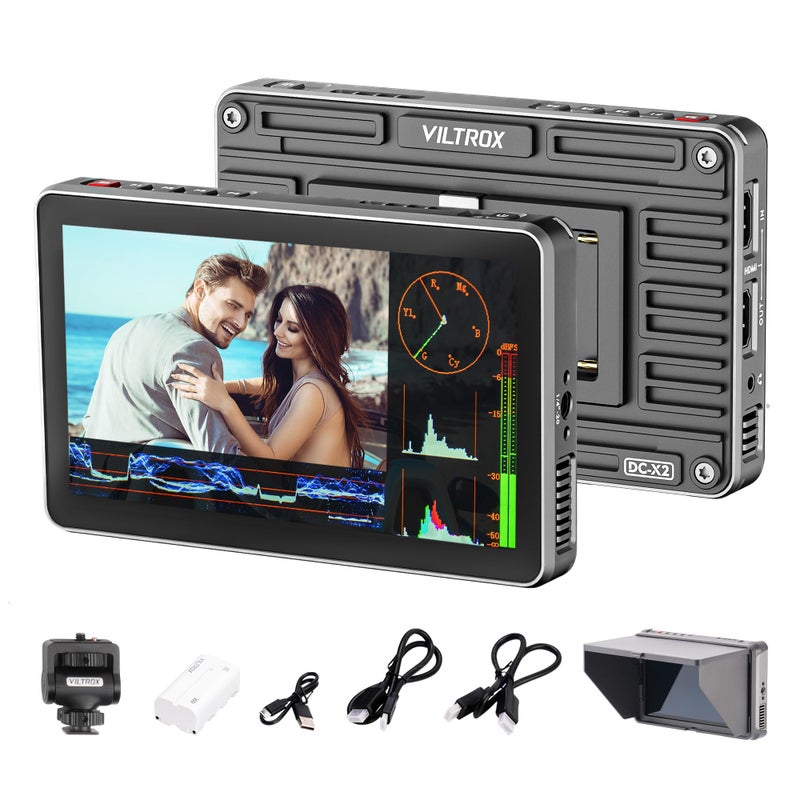 VILTROX 6 Camera Field Monitor 2000nit HD 1920x1080 Touch Screen Portable Video Monitor 4K HDMI Loop inOut with 3D LUT DeSqueeze Peak Focus with Sunshade Hood - Image 2