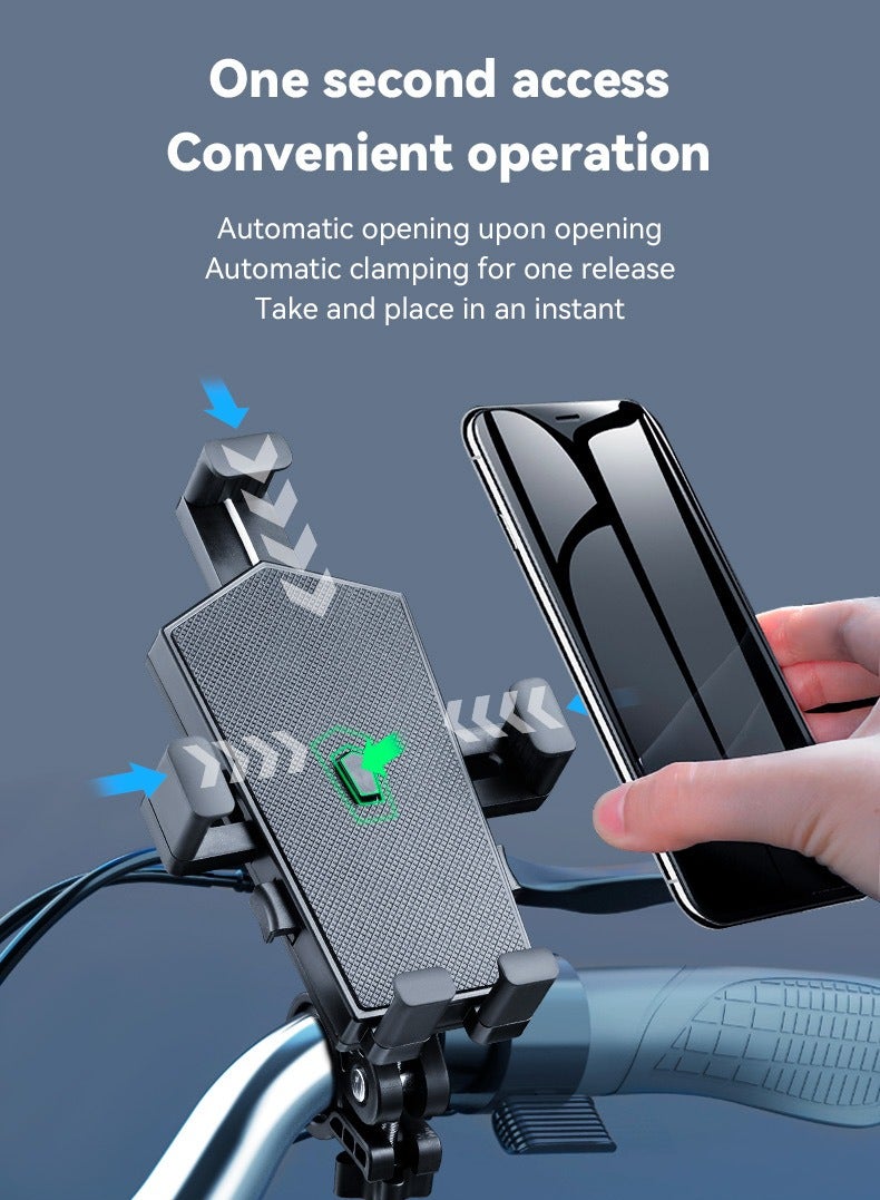 Arabest Bike Phone Holder Mount, Secure Handlebar Phone Mount Holder for Bike and Motorcycle, Suitable for iPhone and 4.5-6.8" Smartphones, Black  - Image 2
