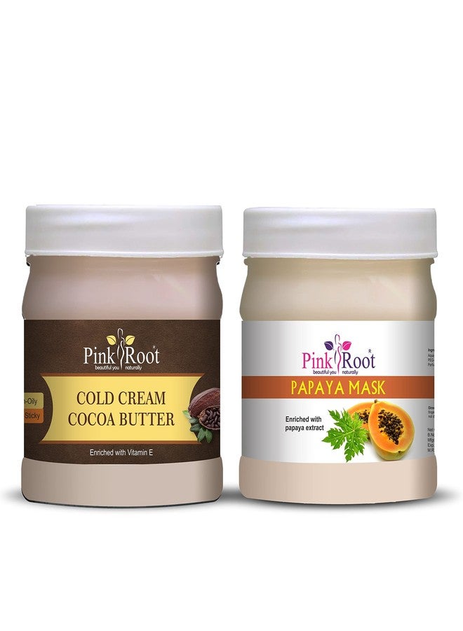 Pink Root Cocoa Butter Cold Cream 500gm with Papaya Mask 500gm - Image 1