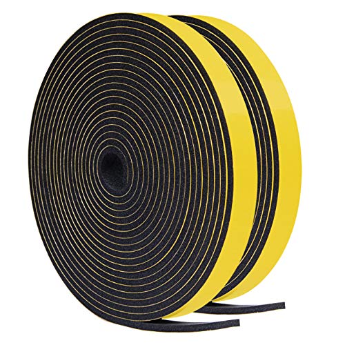 TORRAMI Weather Stripping for Windows 1/2 inch W x 1/4 inch T x 13 Ft Length,Foam Sealing Insulation Tape Weather Strip (Total 26 Ft Length, 2 Rolls of 13 Ft Each) - Image 1