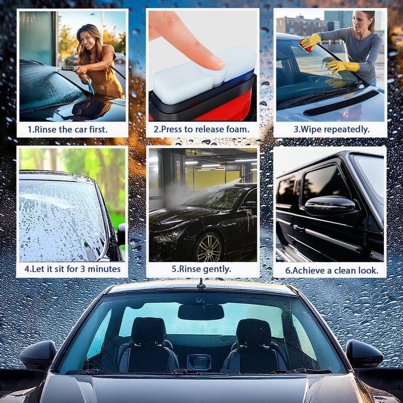 DESHCO Car Glass Oil Film Remover|Automotive Oil Film Cleaning Brush|Oil Film Cleaning Brush| Oil Film Remover for Car Window|Car Glass Oil Film Cleaner (Pack of 2) - Image 2