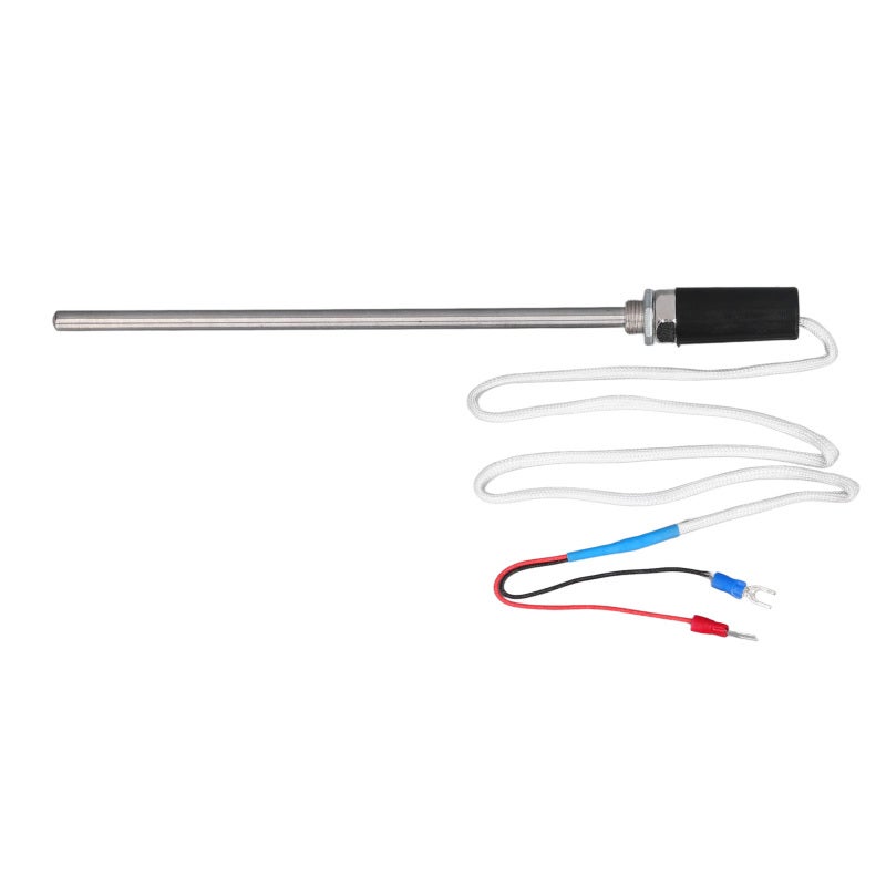 ELECALL K Type Thermocouple Probe 20cm Length 8mm Thread Diameter - Stainless Steel High Precision Temperature Sensor with U-Shaped Clamp for Industrial Laboratory Home Use - Image 1