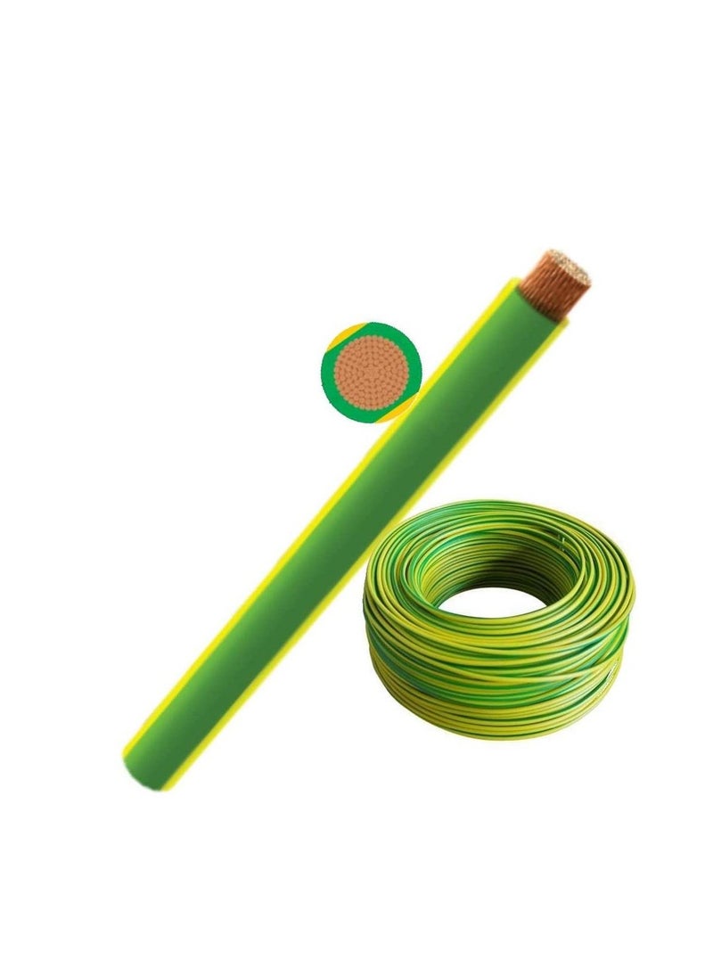 RR RR 4.0mm Single Core Wire-100 Yards-Yellow/Green 