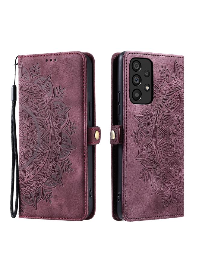 اس-توب جراب لهاتف Samsung Galaxy A73 5G، جراب هاتف جلدي منقوش بنقشة جلد التميمة - Image 3