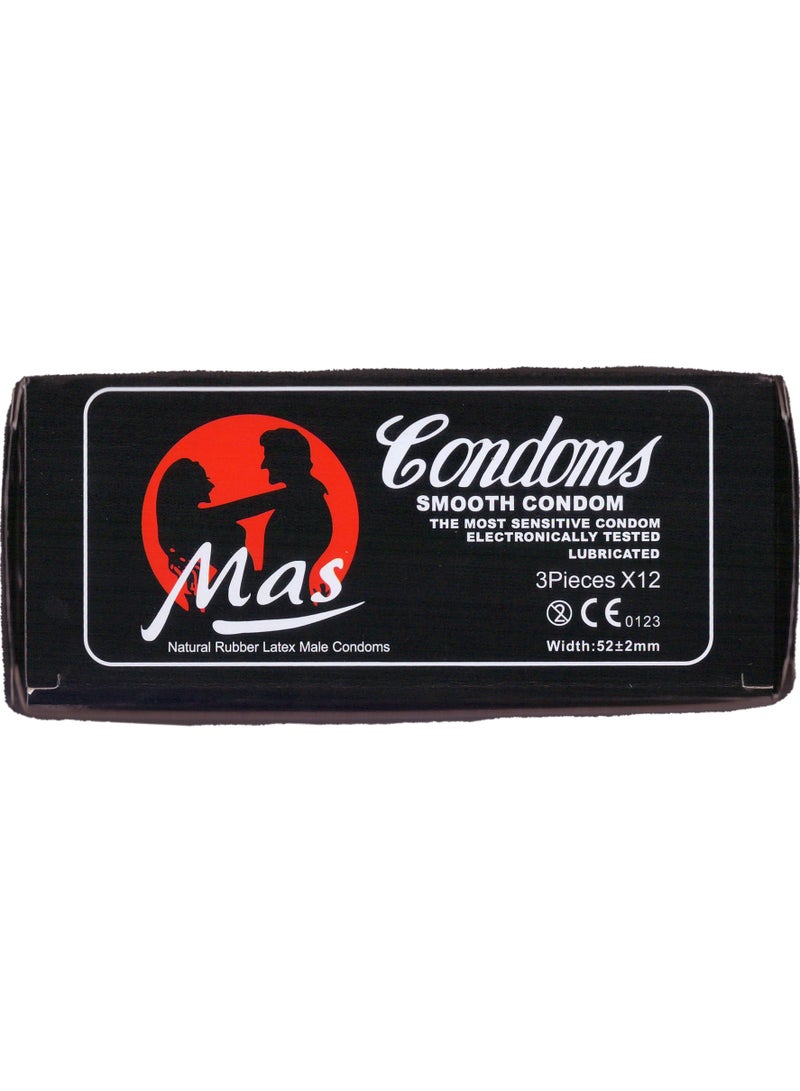 MAS Classic Sensitive Lubricated Condoms 24 Pack of 3 Condoms - Image 4