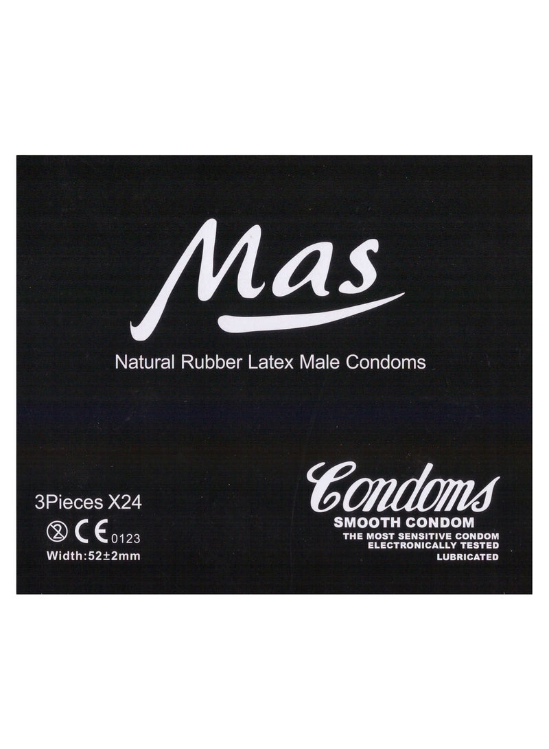 MAS Classic Sensitive Lubricated Condoms 24 Pack of 3 Condoms - Image 2
