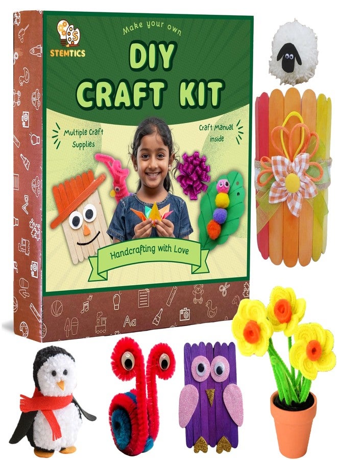 STEMTICS DIY Craft Kit for Kids | Beginner Craft Set | Art & Craft Set for Girls & Boys Age 4-8 | Fun Art and Craft Kit for Kids Age 3-10 (Beginner Craft Set) - Image 1