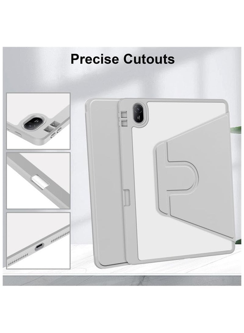 Clear Back Case Compatible with Huawei MatePad SE 11 inch 2024 with Pen Holder, 360 Degree Swivel Stand Flip Smart Tablet Cover Auto Sleep/Wake Case - Image 4