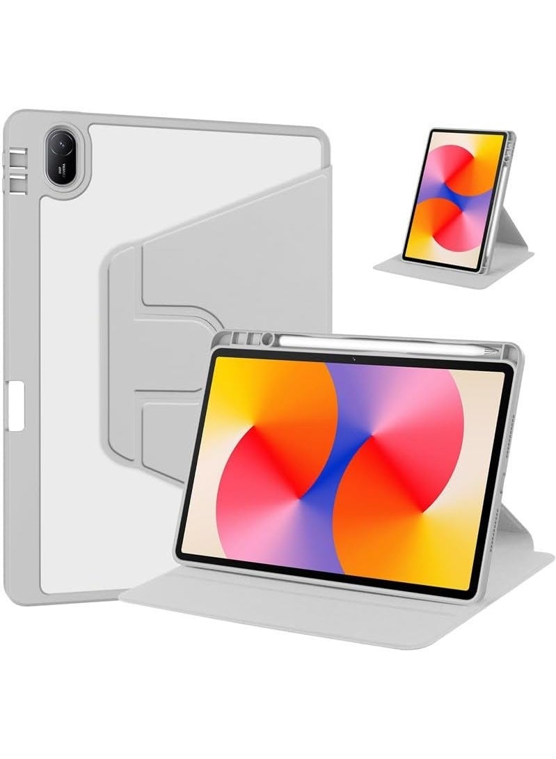 Clear Back Case Compatible with Huawei MatePad SE 11 inch 2024 with Pen Holder, 360 Degree Swivel Stand Flip Smart Tablet Cover Auto Sleep/Wake Case - Image 1