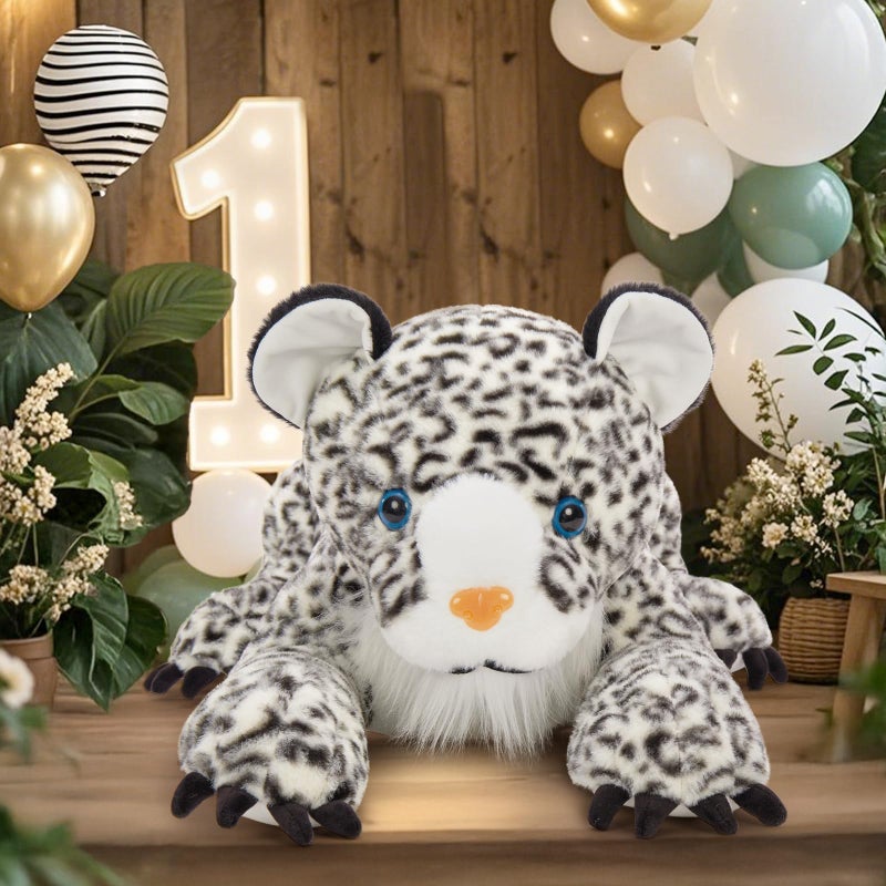 MaoGoLan Giant Realistic Snow Leopard Stuffed Animal â€“ 47â€ Soft & Fluffy Cheetah Plush Toy, Large Jaguar Plush Pillow Stuffy, Valentines Birthday Gifts for Kids Girls Boys, Baby Shower Party Decor - Image 4