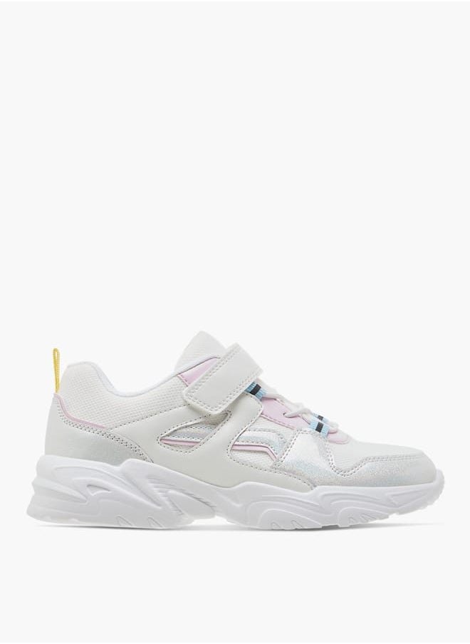 Flora Bella By Shoexpress Girls Embellished Panelled Sneakers with Hook-and-Loop Closure  - Image 3
