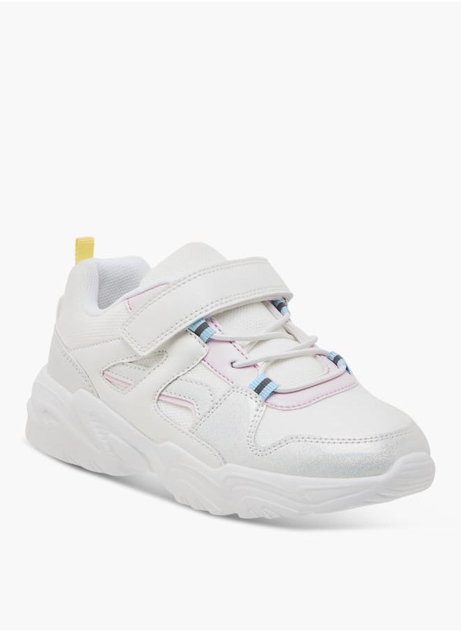 Flora Bella By Shoexpress Girls Embellished Panelled Sneakers with Hook-and-Loop Closure  - Image 2