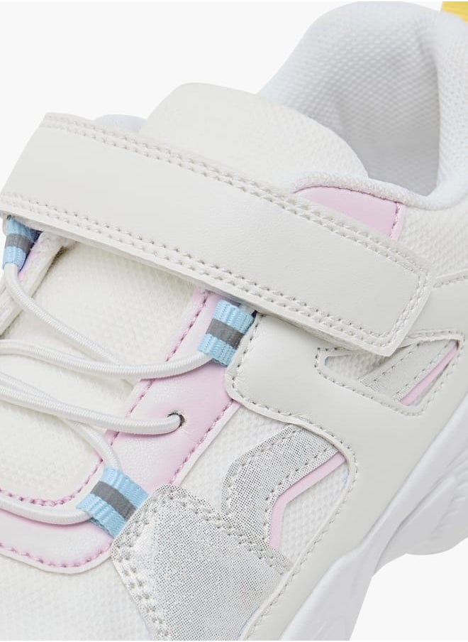 Flora Bella By Shoexpress Girls Embellished Panelled Sneakers with Hook-and-Loop Closure  - Image 4