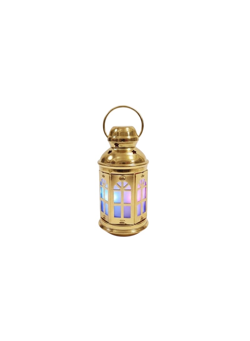 Ramadan Lantern Modern Design Shiny Gold With Light Ball When Moved - Image 1