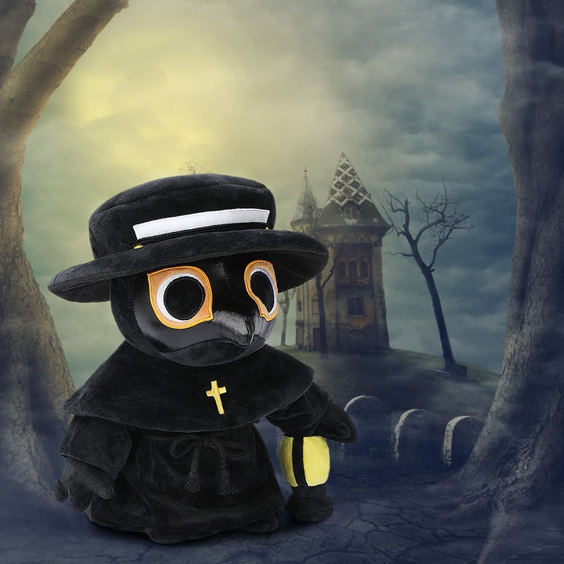 AULUDA Plague Doctor Plush Toy, 16" Big Weighted Spook Cute Stuffed Plushie Pillow Doll, Soft Large Fluffy Halloween Hugging Cushion Decor, Present for Kids and Adults - Image 5