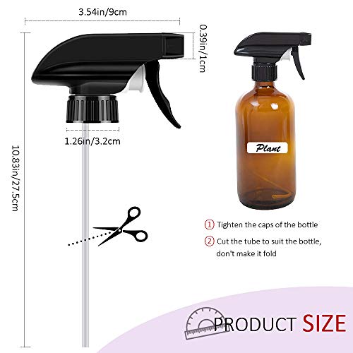 AMORIX 12PCS Spray Bottle Nozzle Trigger Sprayer Black Spray Top - Heavy Duty Replacement Nozzle with Mist Stream Sprayer, Fits 28/400 Boston Spray Nozzle for Bottles, Gardening, Cleaning Solutions - Image 2