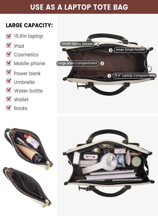 LOVEVOOK Lunch Tote Bag for Women, 17.3 Inch Laptop Bag with Insulated Lunch Compartment, Quilted Large Capacity Computer Handbag with Purse for Business, Work, Nurse, Office, Collage, Casual - Image 4