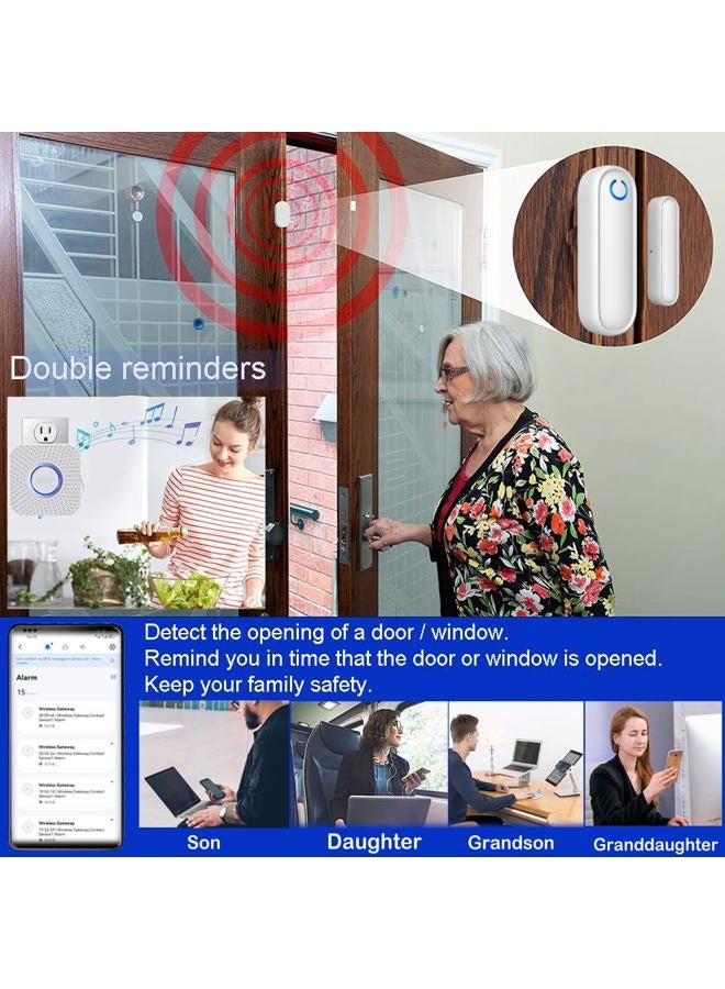 YisTech Caregiver Pager WiFi Door Alarms for Dementia Patients with Phone App,WiFi Smart Door Sensor Alarm for Kid Safety/Home Security/Elderly/Business/Store/Mailbox(2 Sensor 1 Gateway) - Image 2