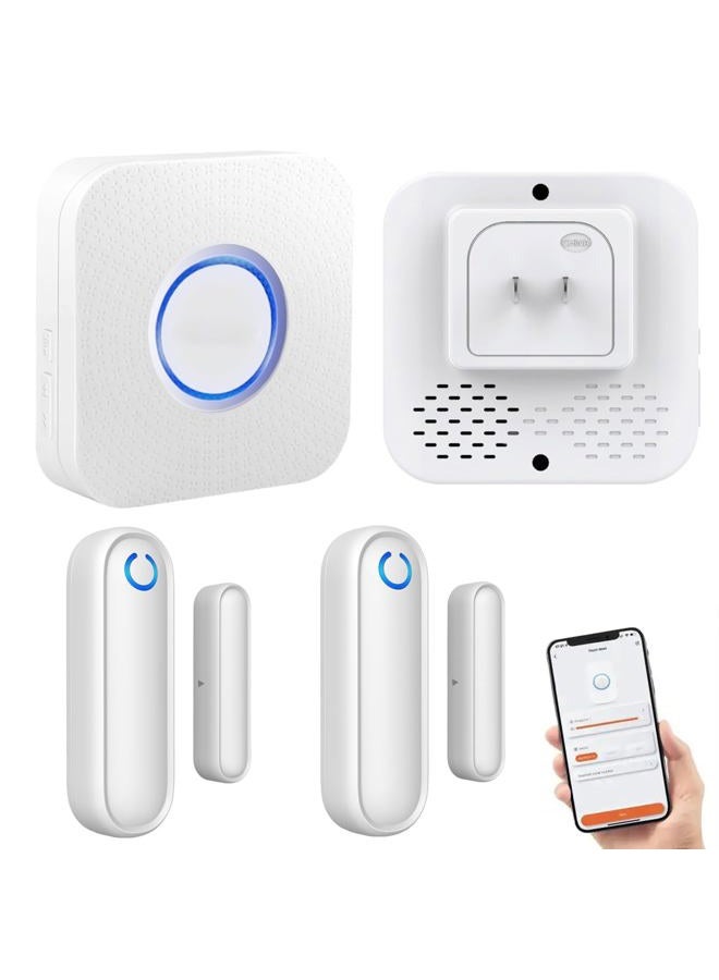 YisTech Caregiver Pager WiFi Door Alarms for Dementia Patients with Phone App,WiFi Smart Door Sensor Alarm for Kid Safety/Home Security/Elderly/Business/Store/Mailbox(2 Sensor 1 Gateway) - Image 1