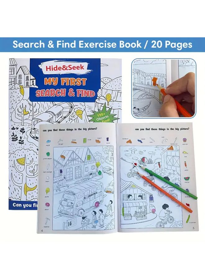 Vehicle Hidden Object Activity Book For Ages 4 6 Preschool Learning Workbook - Image 2