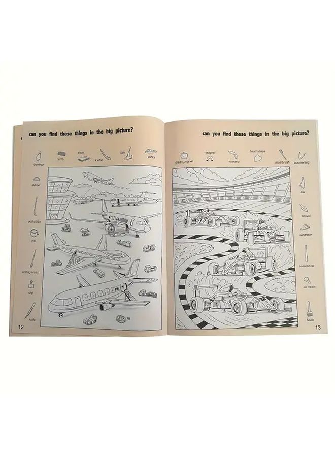 Vehicle Hidden Object Activity Book For Ages 4 6 Preschool Learning Workbook - Image 4