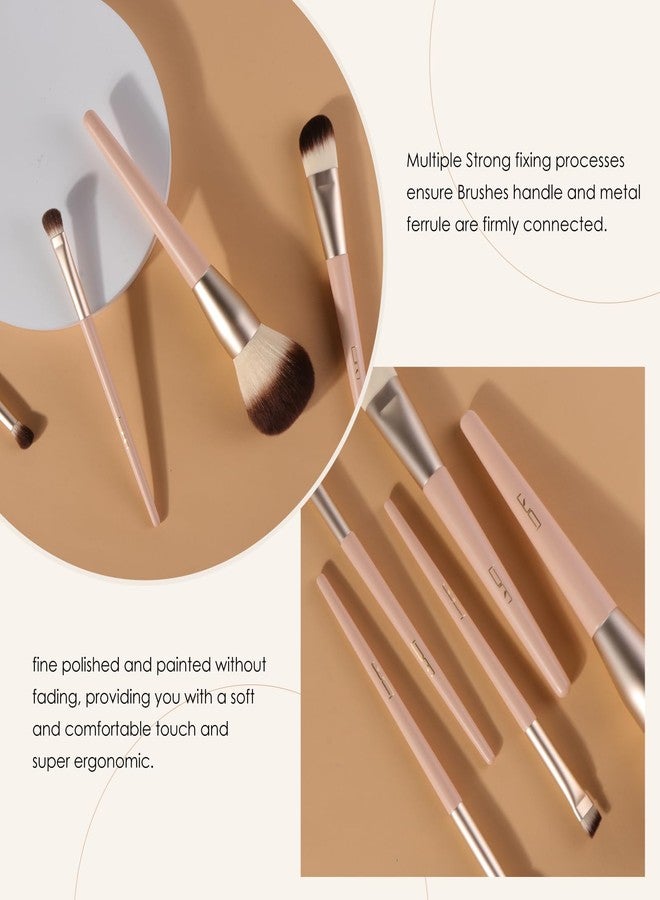 Brush Master Professional Face Makeup & Foundation Brush Set 5Pcs, Premium Base Brush Kit For Face, Foundation Brush Blush Brush Blurring Angled Liner Crease Brush - Image 4