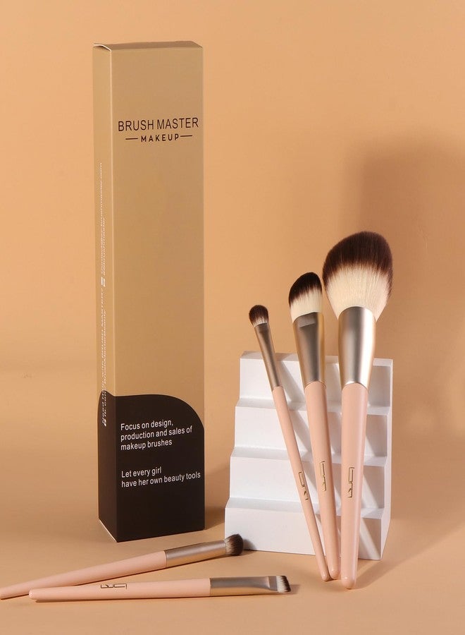 Brush Master Professional Face Makeup & Foundation Brush Set 5Pcs, Premium Base Brush Kit For Face, Foundation Brush Blush Brush Blurring Angled Liner Crease Brush - Image 5
