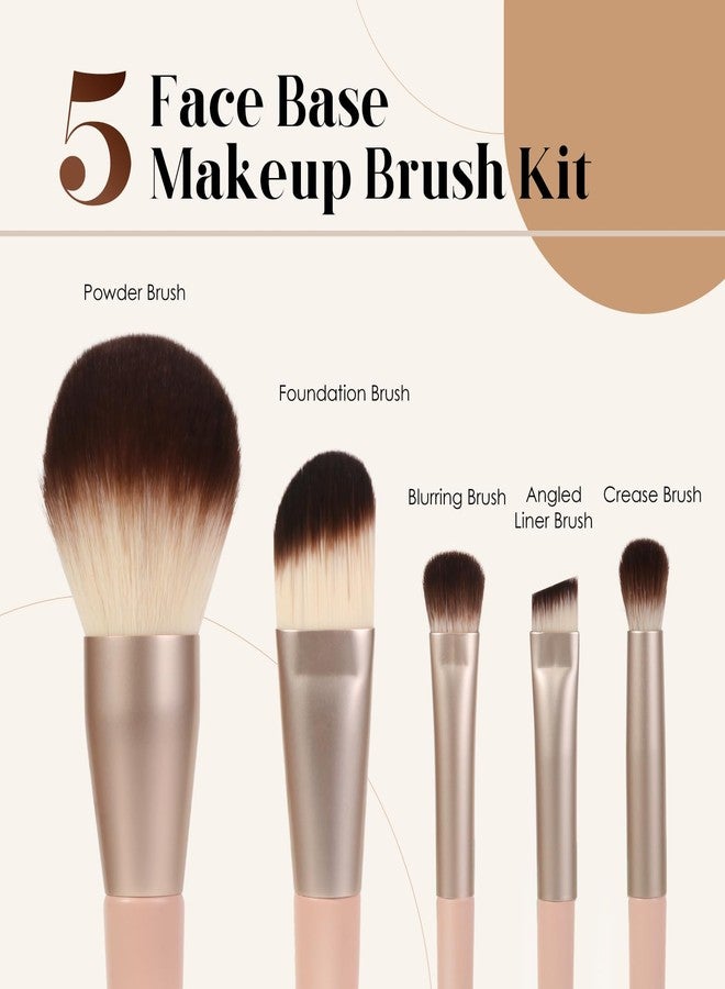 Brush Master Professional Face Makeup & Foundation Brush Set 5Pcs, Premium Base Brush Kit For Face, Foundation Brush Blush Brush Blurring Angled Liner Crease Brush - Image 2