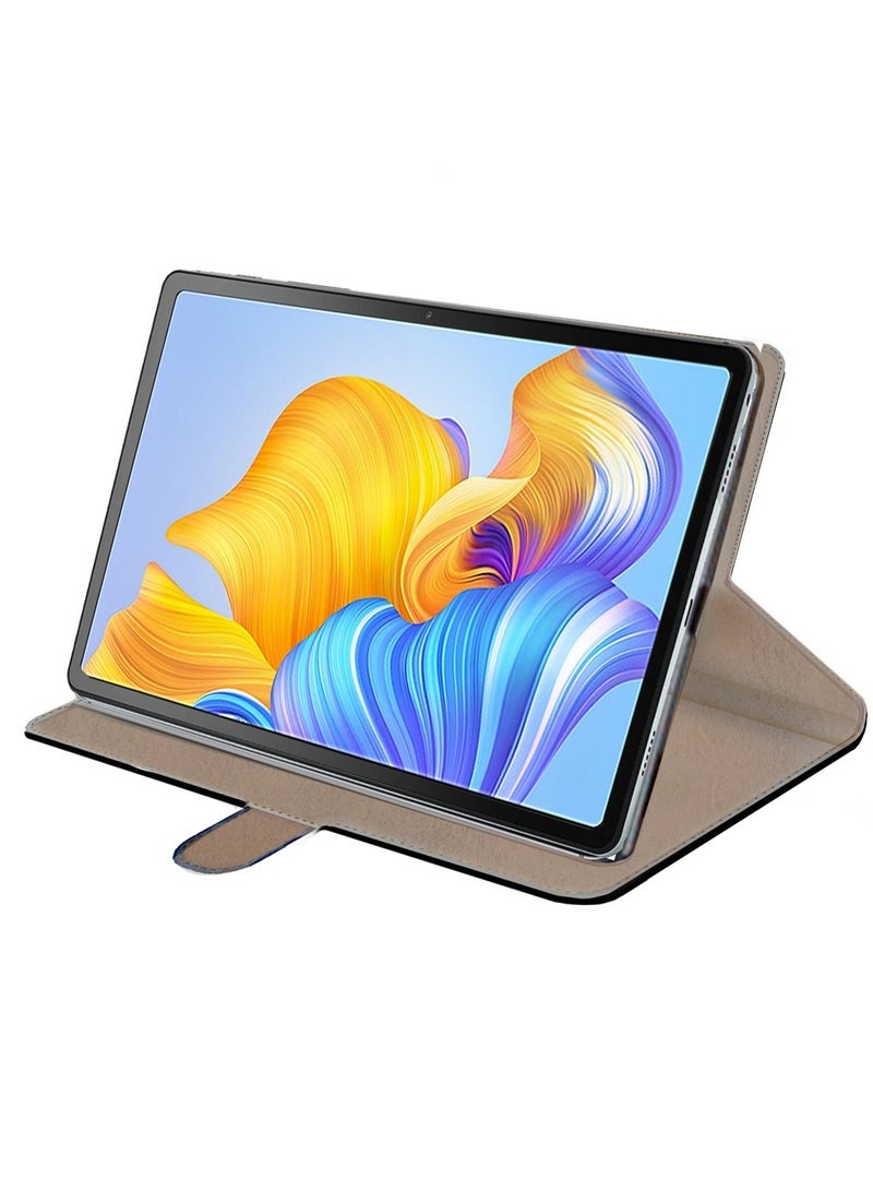 دبليو تيك جراب فليب ذكي من الجلد عالي الجودة مزود بحامل مغناطيسي لهاتف Honor Pad 8 12.4 بوصة 2022 أسود - Image 3