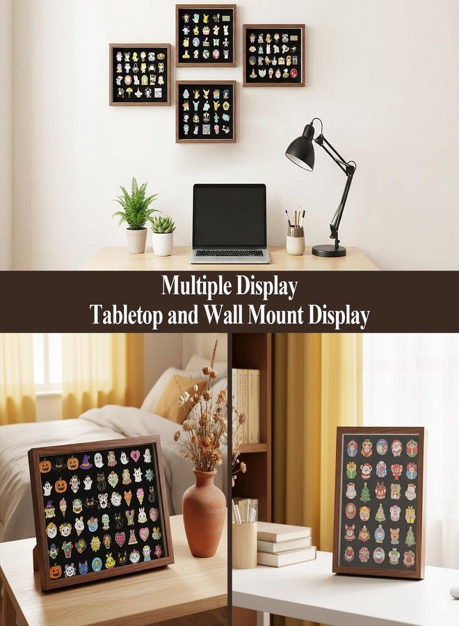 Leopacat 9X12 Pin Display Case - Enamel Pin Display Board Frame Collection Case,Wall Decor 4-24 Badges with EVA Foam and Clear Front for Enamel Pins,Medals,Jewelry,(Coffee) - Image 2